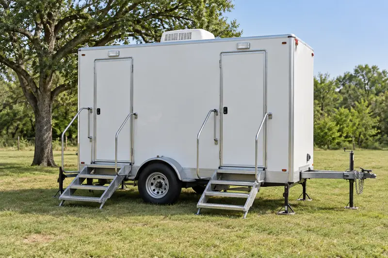 Restroom trailer for an outdoor occasion